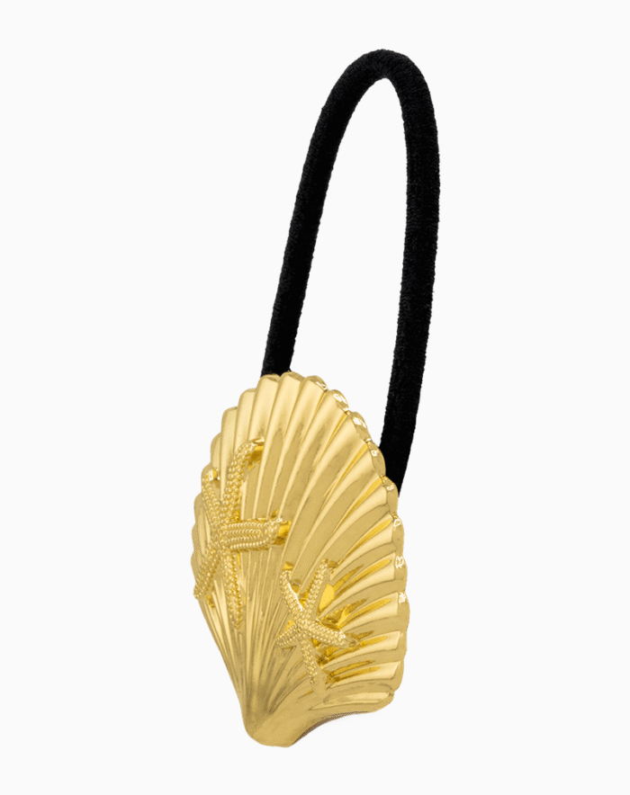 Shoucka Gold Seashell & Starfish Hair Tie | Nautical Beach Accessory