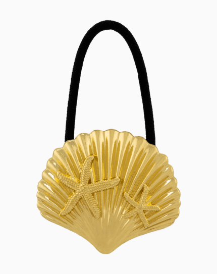 Shoucka Gold Seashell & Starfish Hair Tie | Nautical Beach Accessory
