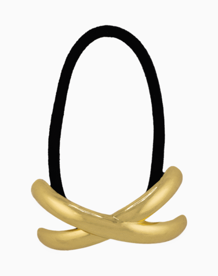 Shoucka Golden Cross Hair Tie | Minimalist & Modern Hair Accessory