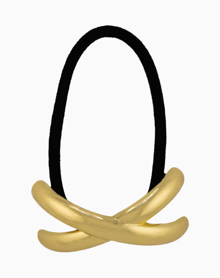 Shoucka Golden Cross Hair Tie | Minimalist & Modern Hair Accessory
