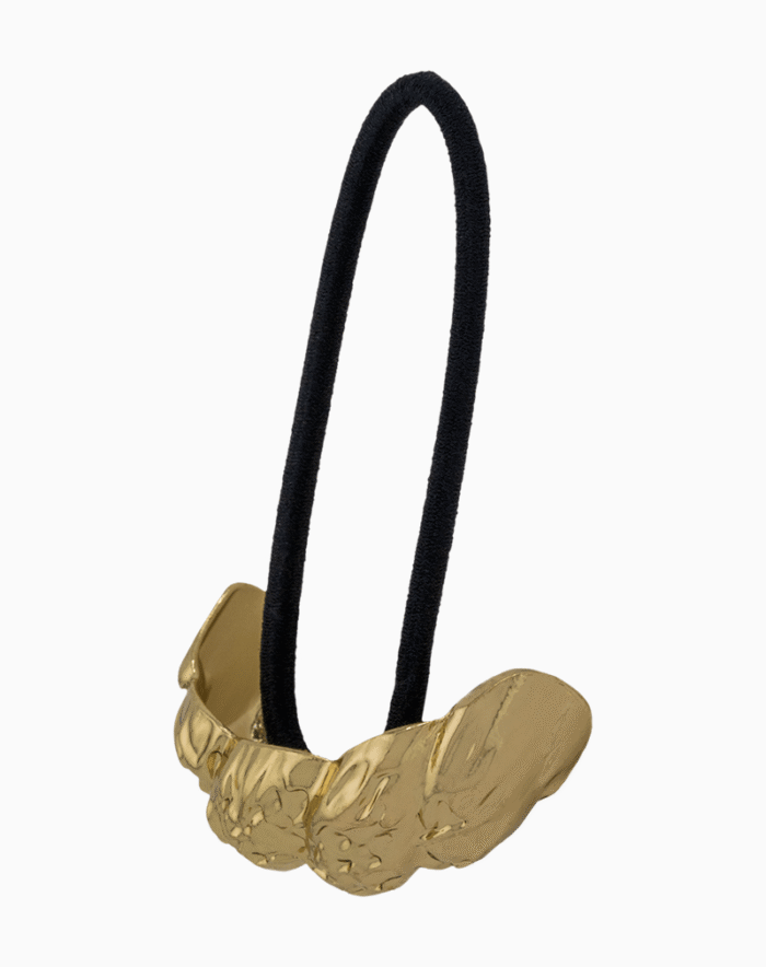 Shoucka Gold Molten Texture Cuff Hair Tie | Unique Artistic Accessory