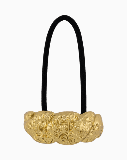 Shoucka Gold Molten Texture Cuff Hair Tie | Unique Artistic Accessory