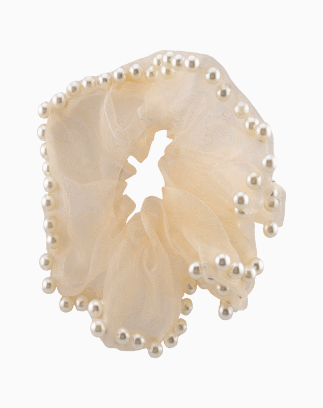 `Shooka Pearl-Embellished Sheer Organza Scrunchie