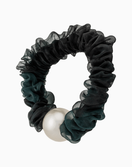 `Shooka Black Tulle Pearl Scrunchie