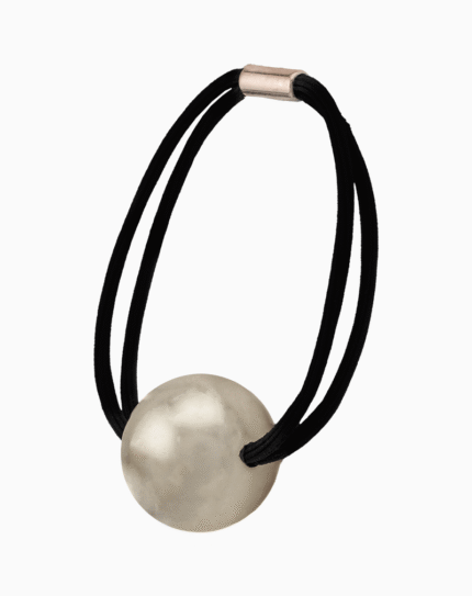 `Shooka Minimalist Hair Tie with Large Matte Silver Sphere