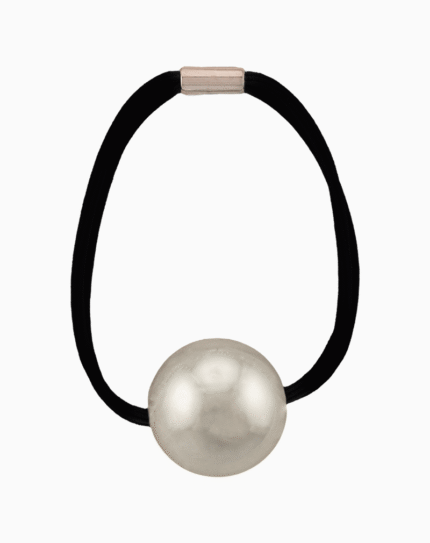`Shooka Minimalist Hair Tie with Large Matte Silver Sphere