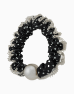 `Shooka Black Polka Dot & Lace Scrunchie