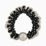 `Shooka Black Polka Dot & Lace Scrunchie
