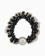 `Shooka Black Polka Dot & Lace Scrunchie