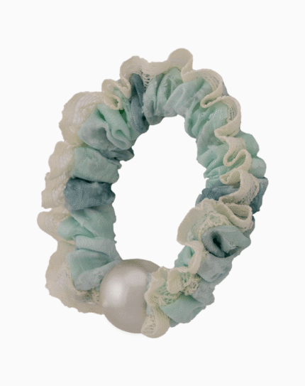 `Shooka Aqua & Gray Watercolor Scrunchie