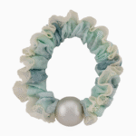 `Shooka Aqua & Gray Watercolor Scrunchie