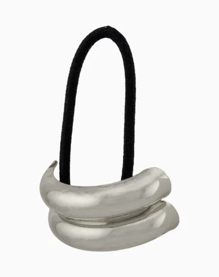 Shoucka Modern Silver Double Band Hair Tie | Minimalist Hair Cuff