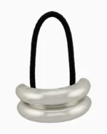 Shoucka Modern Silver Double Band Hair Tie | Minimalist Hair Cuff