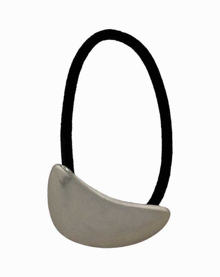 Shoucka Modern Crescent Silver Hair Tie | Minimalist & Chic Hair Accessory