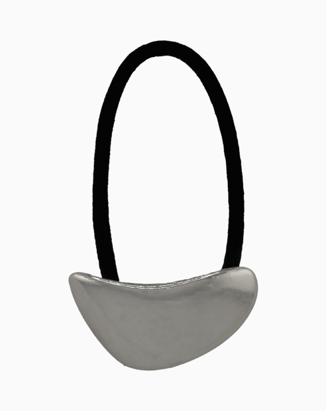 Shoucka Modern Crescent Silver Hair Tie | Minimalist & Chic Hair Accessory