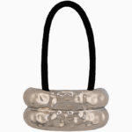 Shoucka Double Layer Cuff Silver Hair Tie | Modern Hammered Accessory