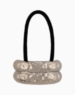 Shoucka Double Layer Cuff Silver Hair Tie | Modern Hammered Accessory