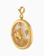 Shoucka Aries Zodiac Pendant | Gold Plated Ram Medallion