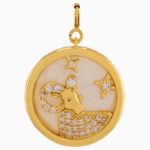 Shoucka Aries Zodiac Pendant | Gold Plated Ram Medallion