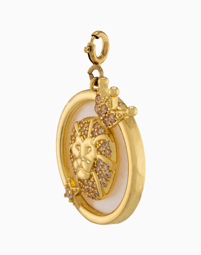 Shoucka Leo Zodiac Pendant | Gold Plated Crowned Lion Charm