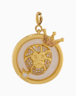 Shoucka Leo Zodiac Pendant | Gold Plated Crowned Lion Charm