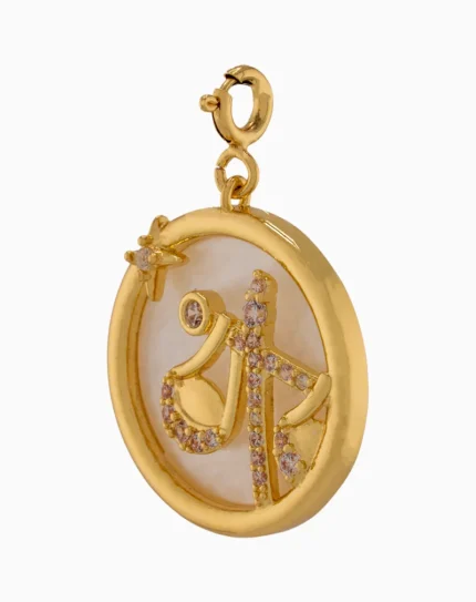 Shoucka Libra Zodiac Pendant | Gold Plated Sparkling Scales Charm