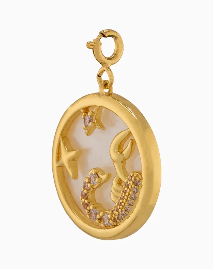 Shoucka Scorpio Zodiac Pendant | Gold Plated Mysterious Scorpion Charm