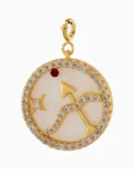 Shoucka Sagittarius Zodiac Pendant | Gold Plated Adventurous Archer Charm