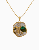 Shoucka Pearlescent Blossom Necklace for Women | Gold Plated