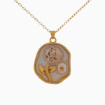 Shoucka Two-Tone Rose Free-Form Necklace for Women