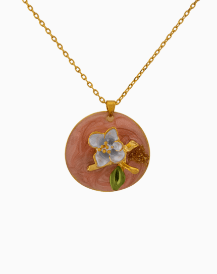 Shoucka Spring Blossom Pink Necklace for Women | Gold Plated