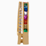 shoucka Double Band Rainbow & Pavé Ring | Gold-Tone Adjustable