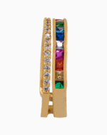 shoucka Double Band Rainbow & Pavé Ring | Gold-Tone Adjustable