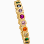 shoucka Rainbow Bezel Eternity Ring | Gold-Tone Adjustable
