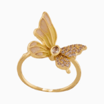 shoucka Women's Enamel Butterfly Ring | Gold-Tone Adjustable