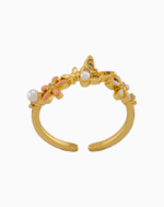 shoucka Women's Butterfly & Floral Branch Ring | Gold-Tone Adjustable
