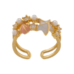 shoucka Women's Nautical Shell & Starfish Ring | Gold-Tone Adjustable