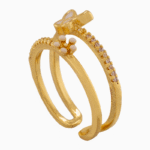 shoucka Dainty Butterfly & Blossom Ring | Gold-Tone Adjustable