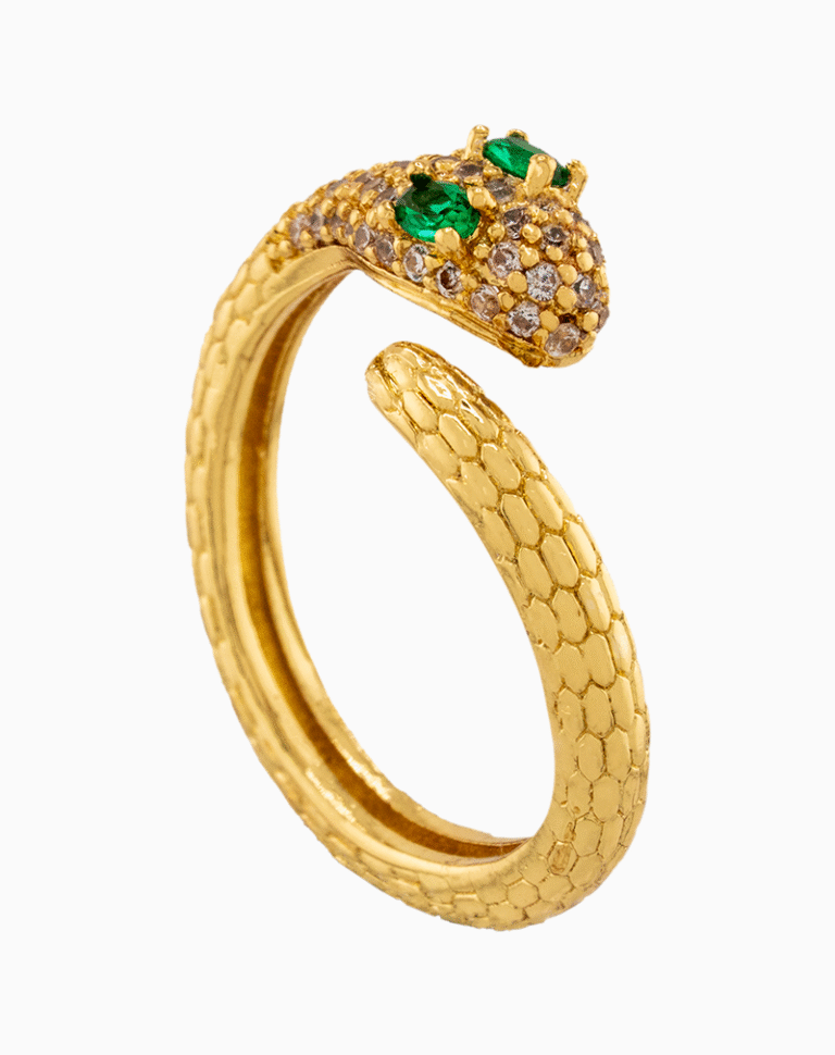 shoucka Classic Pearl & Crystal Wave Ring | Silver-Tone Adjustable