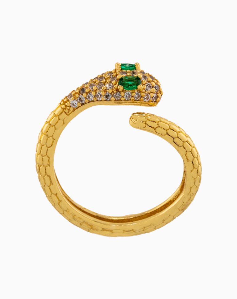 shoucka Classic Pearl & Crystal Wave Ring | Silver-Tone Adjustable