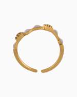 shoucka Enamel Heart Pave Ring | Gold-Tone Adjustable