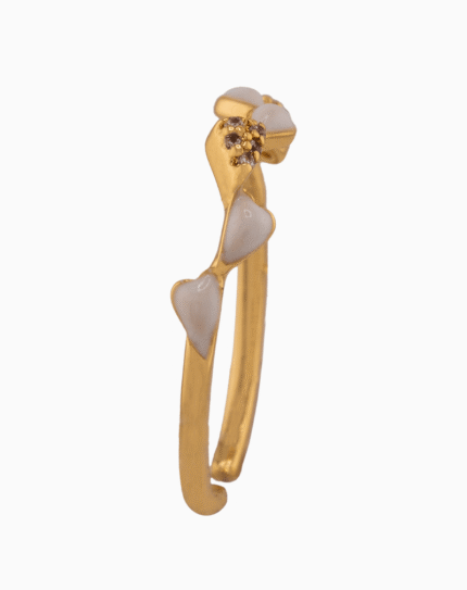 shoucka Enamel Heart Pave Ring | Gold-Tone Adjustable