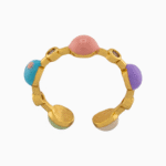 shoucka Playful Pastel Enamel Bead Ring | Gold-Tone Multi-Color