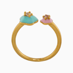 shoucka Pastel Enamel Open Ring | Pink & Mint Gold-Tone