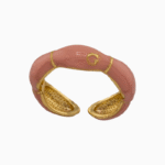 shoucka Minimalist Dusty Rose Enamel Ring | Gold-Tone Adjustable