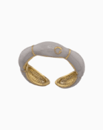 shoucka Minimalist Light Grey Enamel Ring | Gold-Tone Adjustable