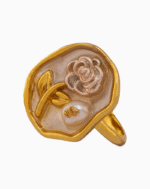 shoucka Vintage Rose Frame Ring | Gold-Tone Artistic Ring