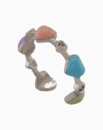 shoucka Bold Geometric Enamel & Cushion CZ Ring | Gold-Tone