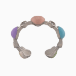 shoucka Bold Geometric Enamel & Cushion CZ Ring | Gold-Tone