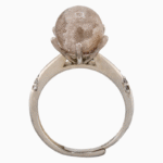 shoucka Cloudy Quartz Sphere Statement Ring | Silver-Tone Adjustable
